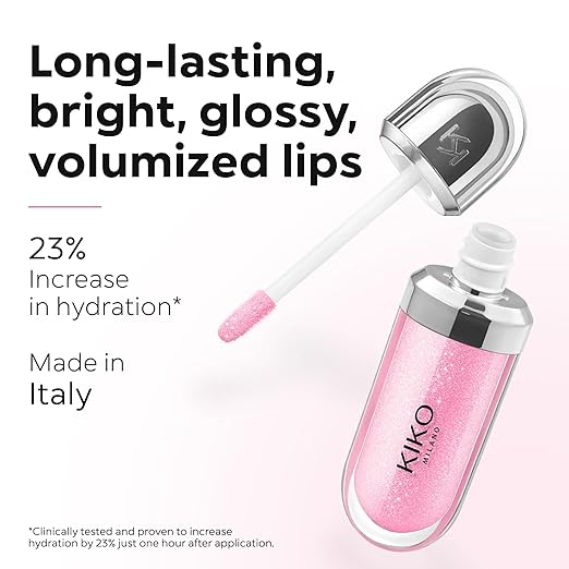 KIKO Milano 3D Hydra Lip Gloss – High Shine, Hydrating, Plumping, Non-Sticky, Moisturizing Lip Makeup